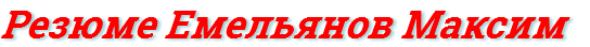 Резюме Емельянов Максим